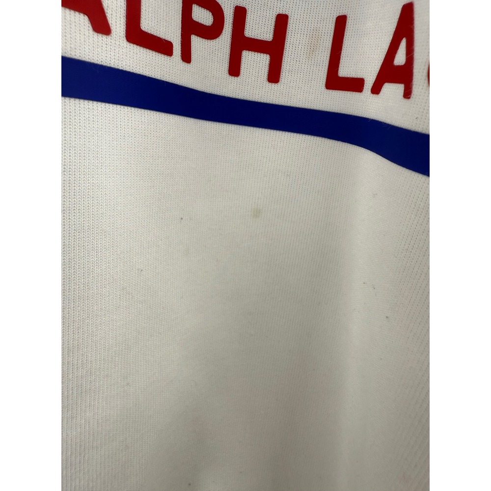 Polo Ralph Lauren Womens White Colorblock Logo Graphic Hoodie Sweatshirt Large - Picture 6 of 9